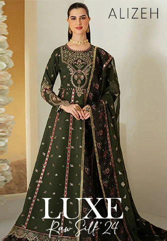 Alizeh Luxe Raw Silk Unstitched Collection 2024