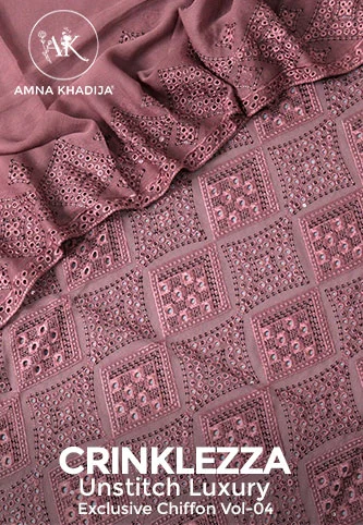 Crinklezza Unstitched Exclusive Chiffon Collection Vol 04 by Amna Khadija