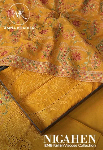 Nigahen Embroidered Italian Viscose Collection by Amna Khadija