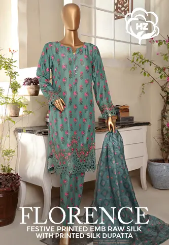 Florence Festive RTW Printed Embroidered Raw Silk Collection 2024