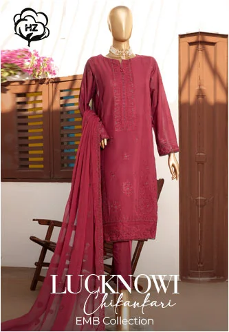 HZ Lucknowi Chikankari Embroidered Collection