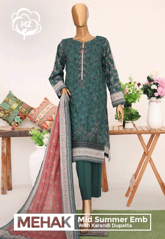 HZ Mehak Mid Summer Embroidered Collection 2024