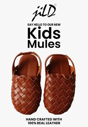 Handwoven Leather Mules For Kids by JILD