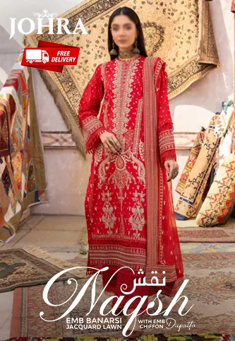 Johra Naqsh Embroidered Banarsi Jacquard Lawn Collection