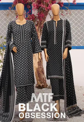 MTF Black Obsession Digital Printed Lawn Collection 2024