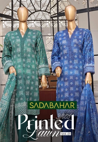 SADABAHAR 3 Pcs Printed Lawn Collection Vol 01 2024