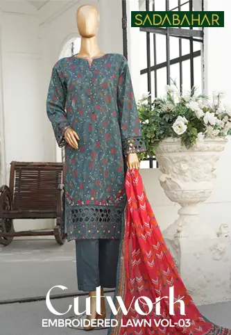 Sadabahar Cutwork Embroidered Lawn Collection Vol-3