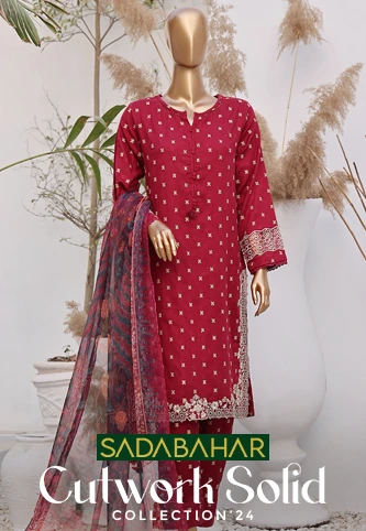 Sadabahar Cutwork Solid Stitched Collection 2024