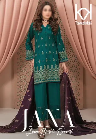  Jana Lawn Broshia Banarsi 3-piece Collection 2024