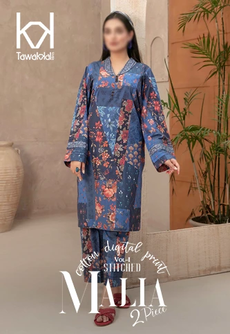 Malia - Stitched Digital Printed 2pcs Collection 2024