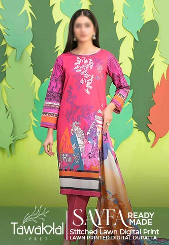 Sayfa - Stitched Digital Printed Lawn 3pcs Collection 2024