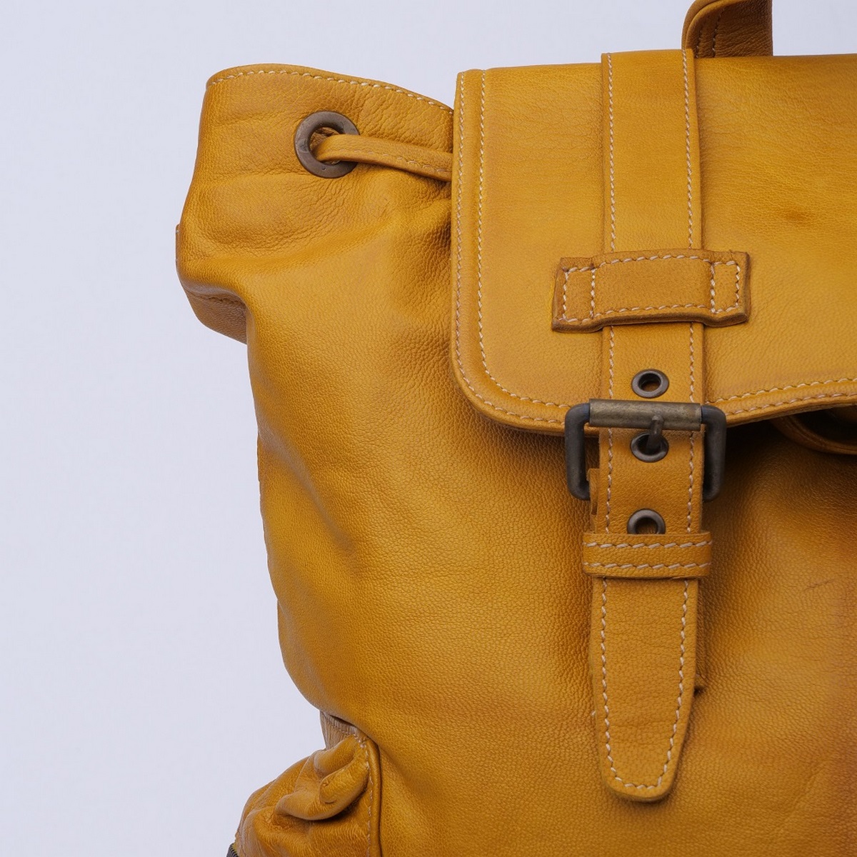 Leather Backpacks By JILD Leather Backpack Travel Laptop Office Bag- Mustard Yellow