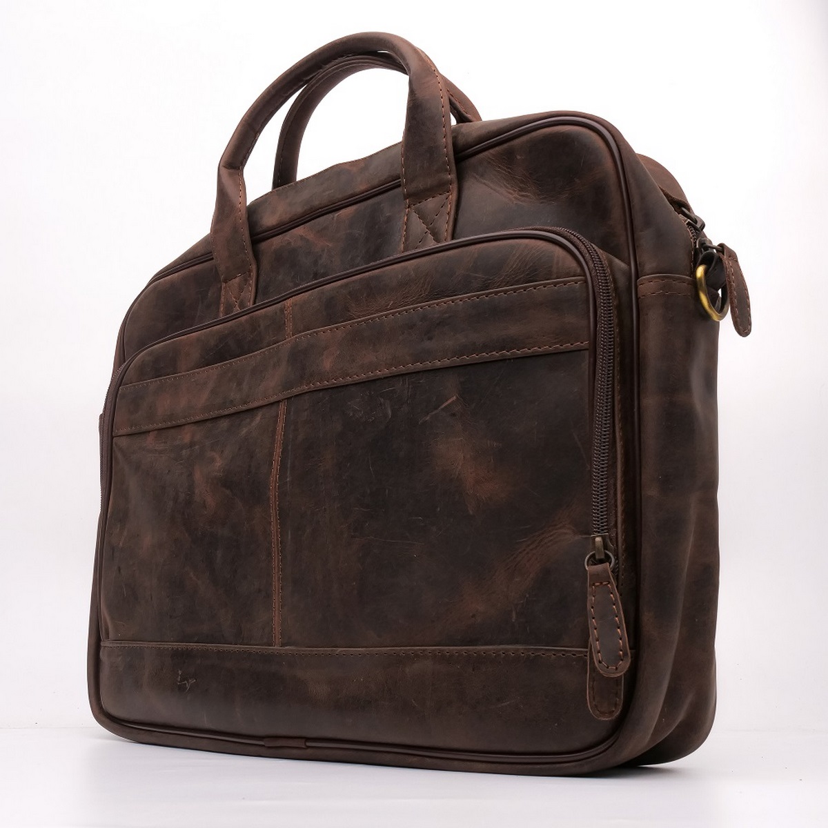 Leather Backpacks By JILD Everyday Companion Leather Laptop Bag-Vintage Dark Brown