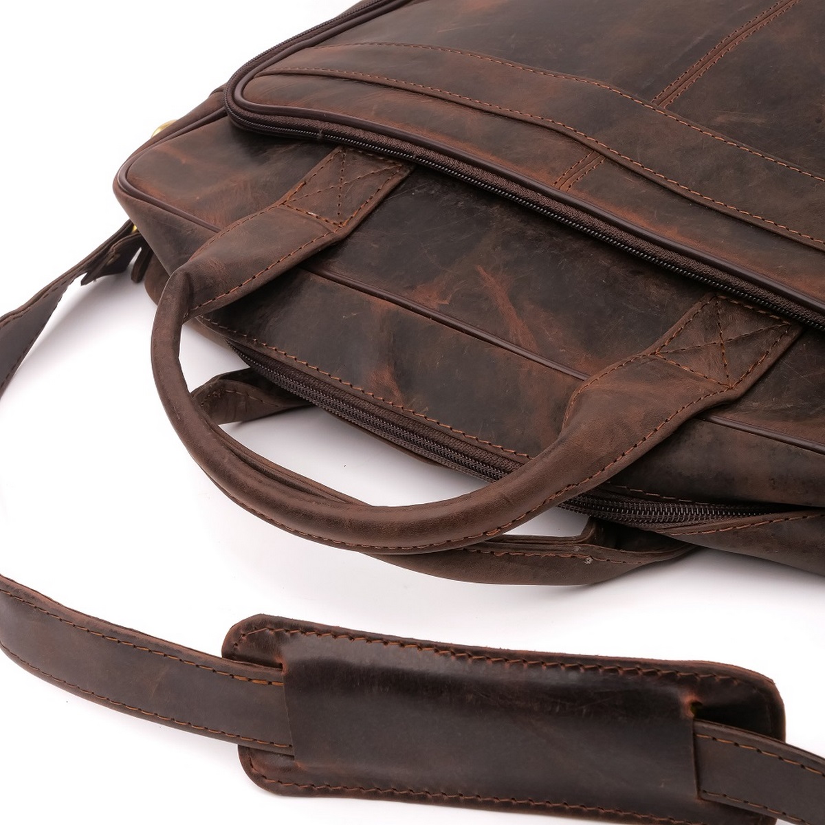 Leather Backpacks By JILD Everyday Companion Leather Laptop Bag-Vintage Dark Brown