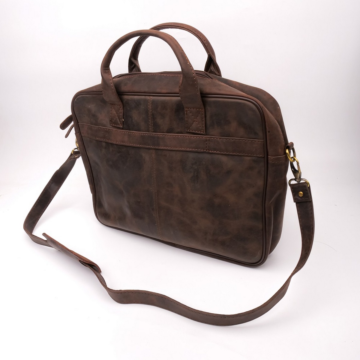 Leather Backpacks By JILD Everyday Companion Leather Laptop Bag-Vintage Dark Brown