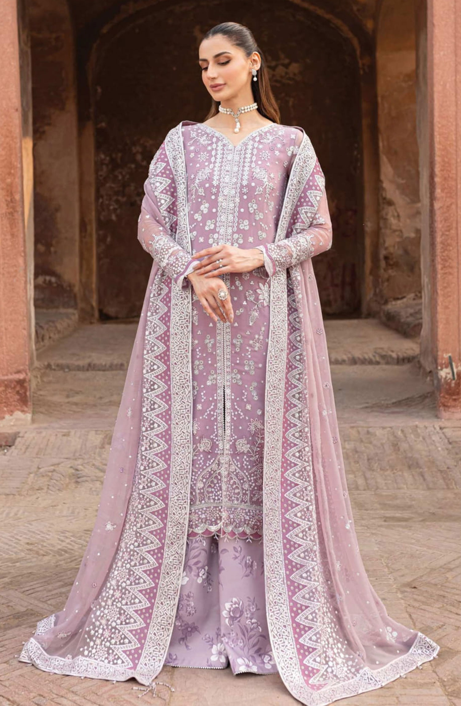 Farasha Ritzier Unstitched Luxury Collection - 03-PASTEL MIST