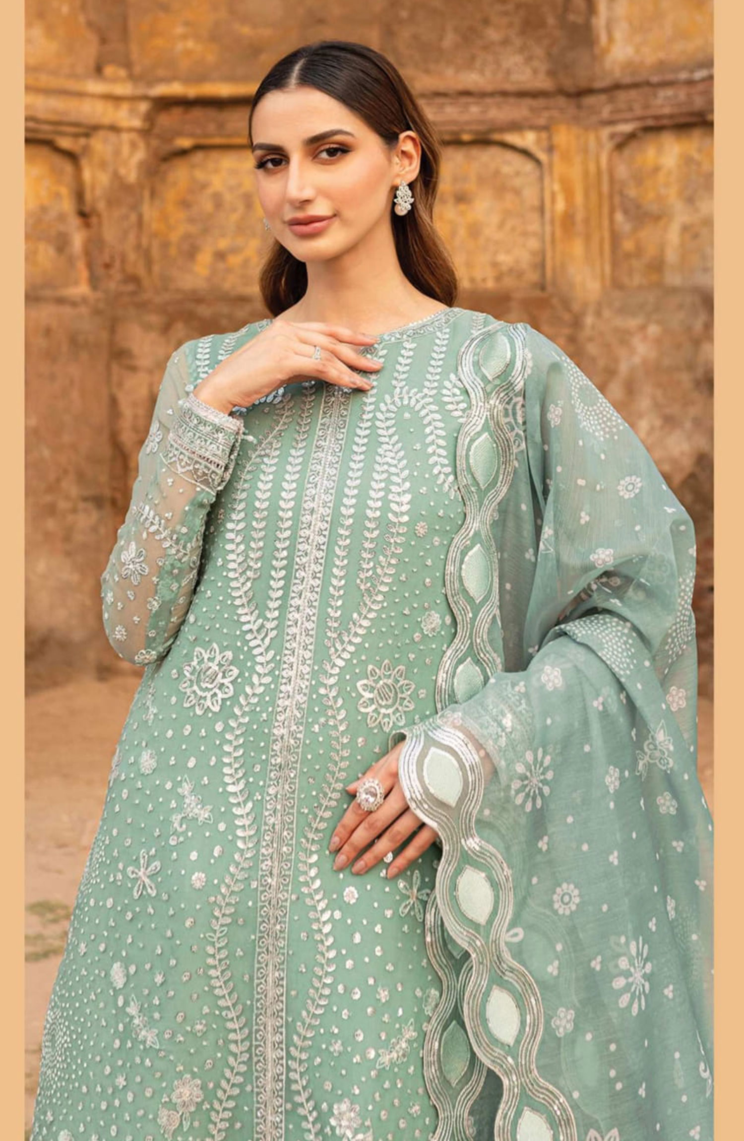 Farasha Ritzier Unstitched Luxury Collection - 04-OCEAN LIGHT