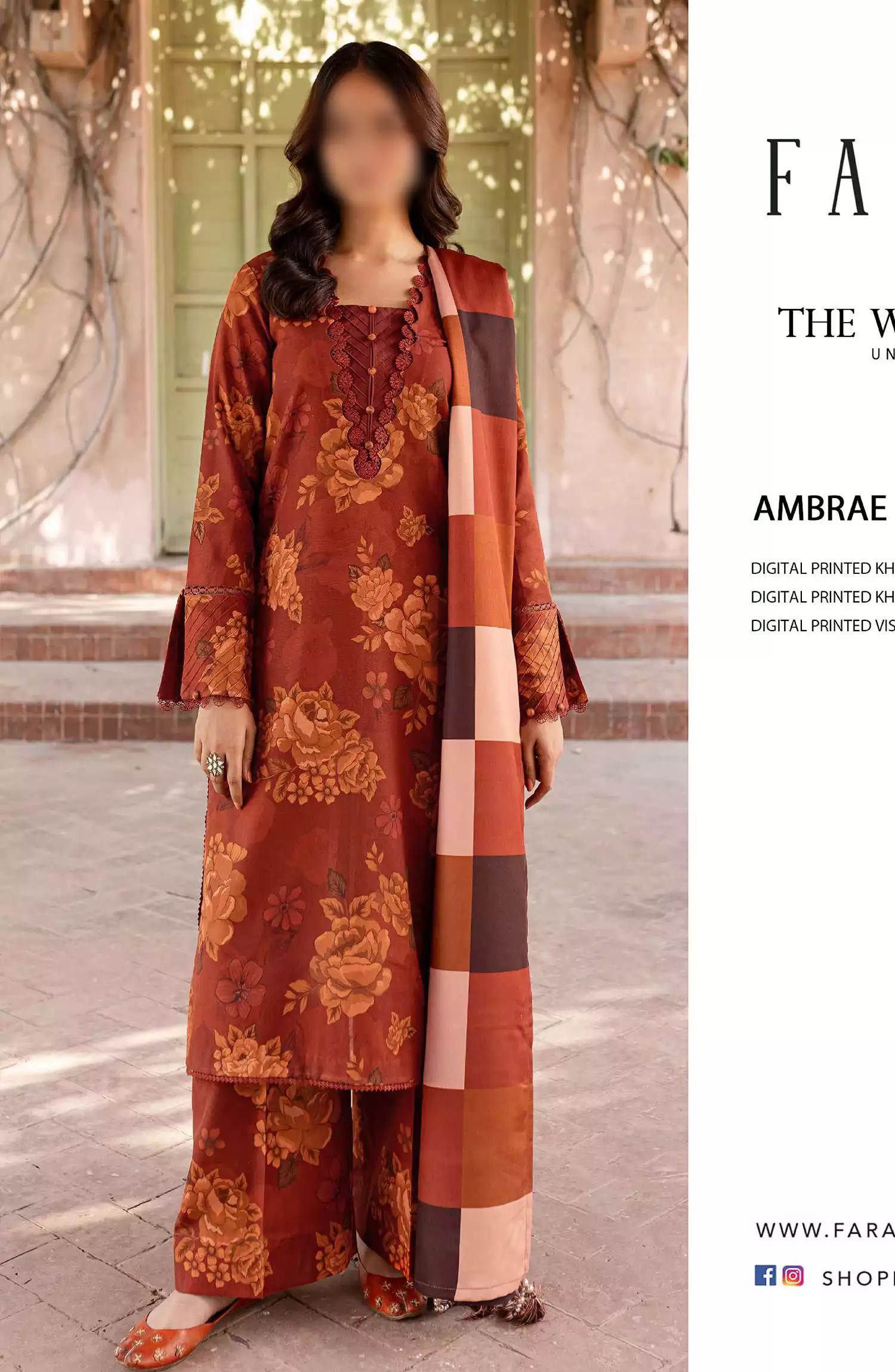 Farasha The Winter Whispers Unstitched Khaddar 2024 - 05 AMBRAE