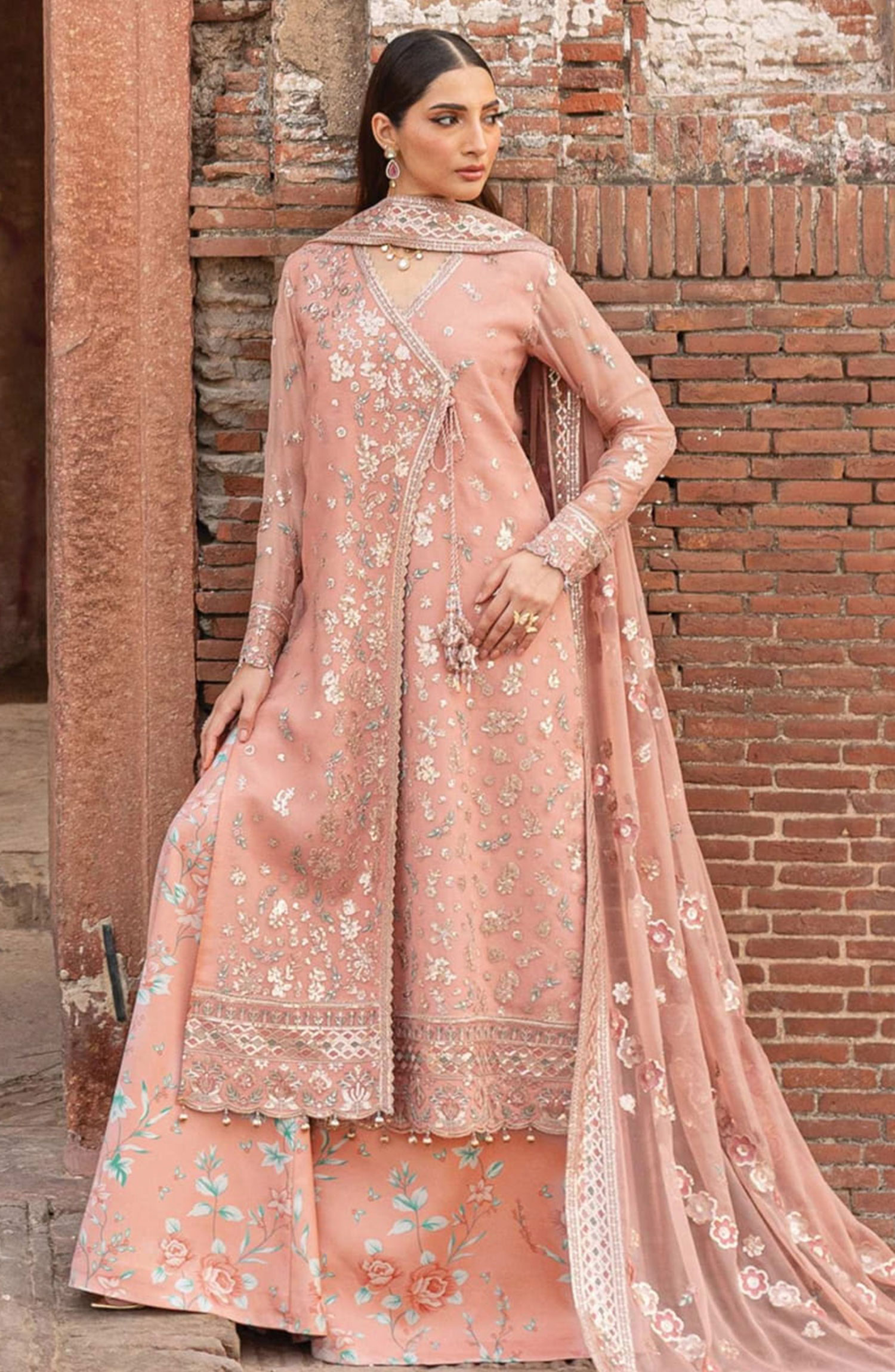 Farasha Ritzier Unstitched Luxury Collection - 06-PEACH BELL