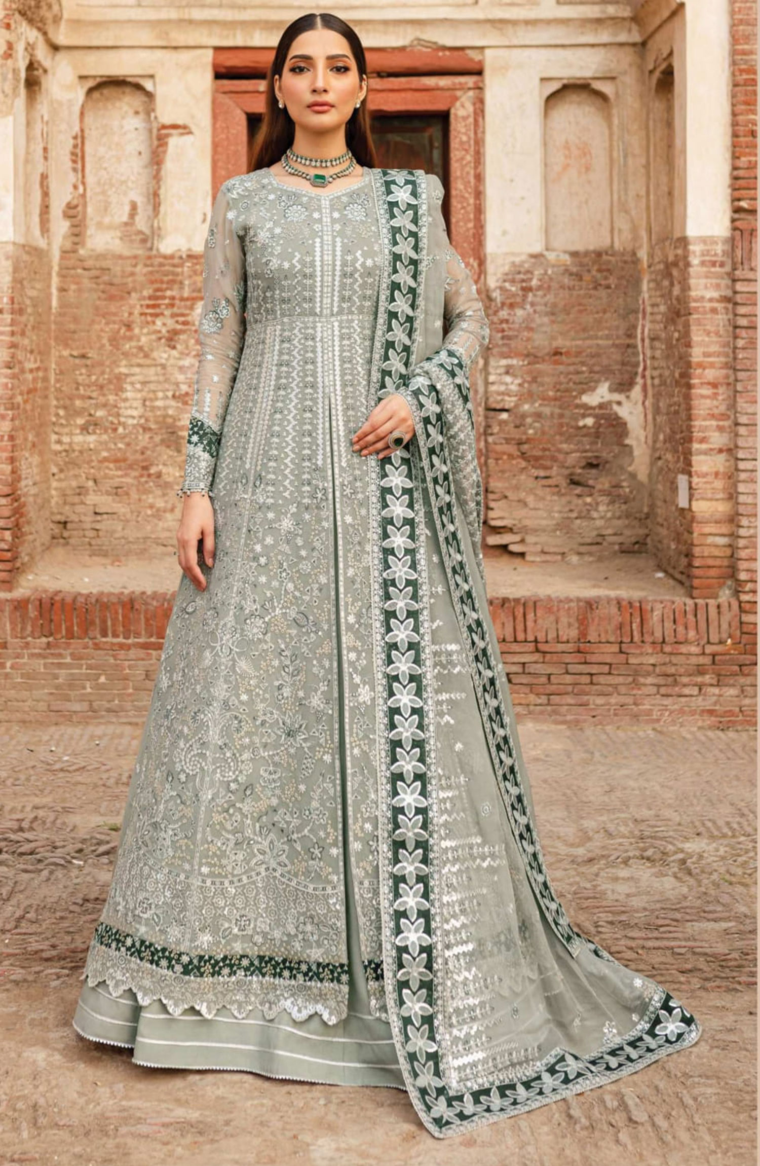 Farasha Ritzier Unstitched Luxury Collection - 07-GREY VEIL