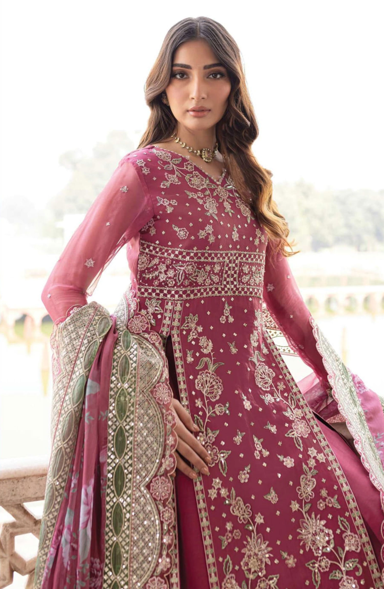 Farasha Ritzier Unstitched Luxury Collection - 08-REGAL ROSE