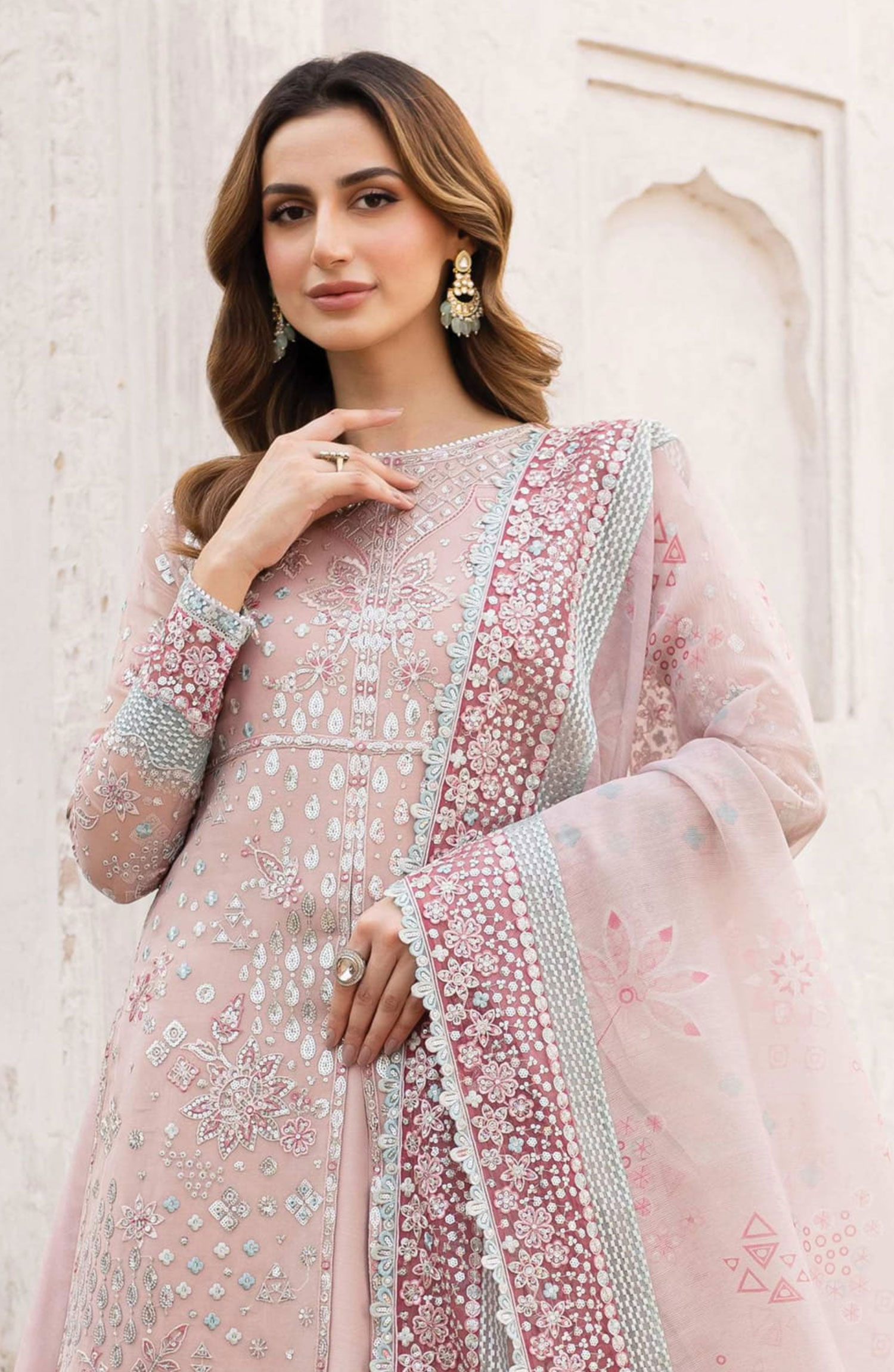 Farasha Ritzier Unstitched Luxury Collection - 09-SATIN ROSE