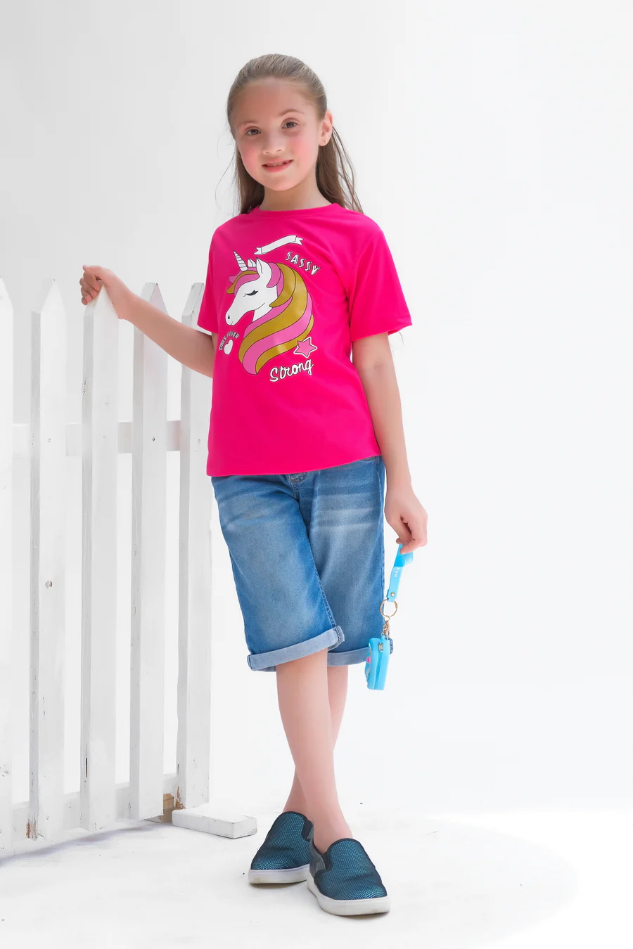 Sassy Strong - Half Sleeves T-Shirts For Kids - Dark Pink