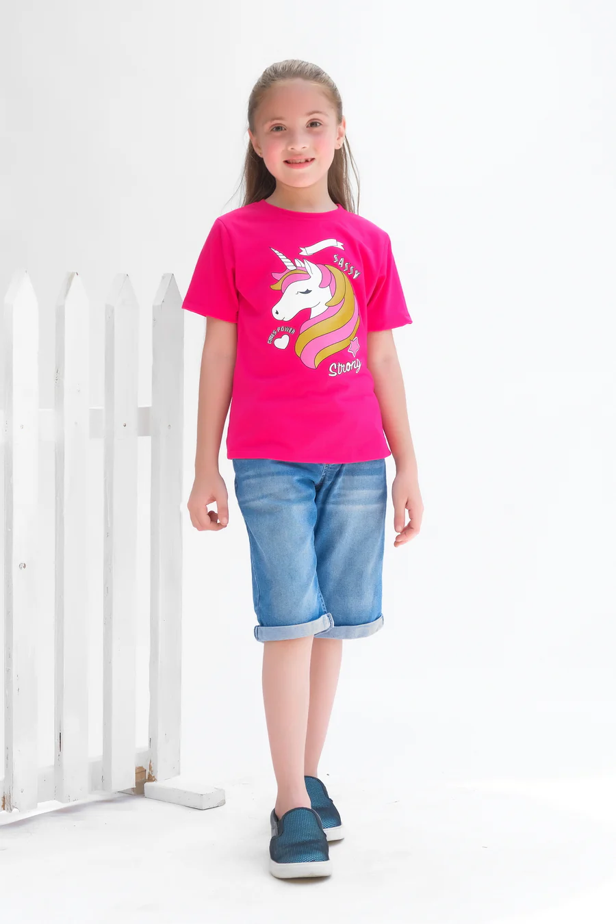 Sassy Strong - Half Sleeves T-Shirts For Kids - Dark Pink