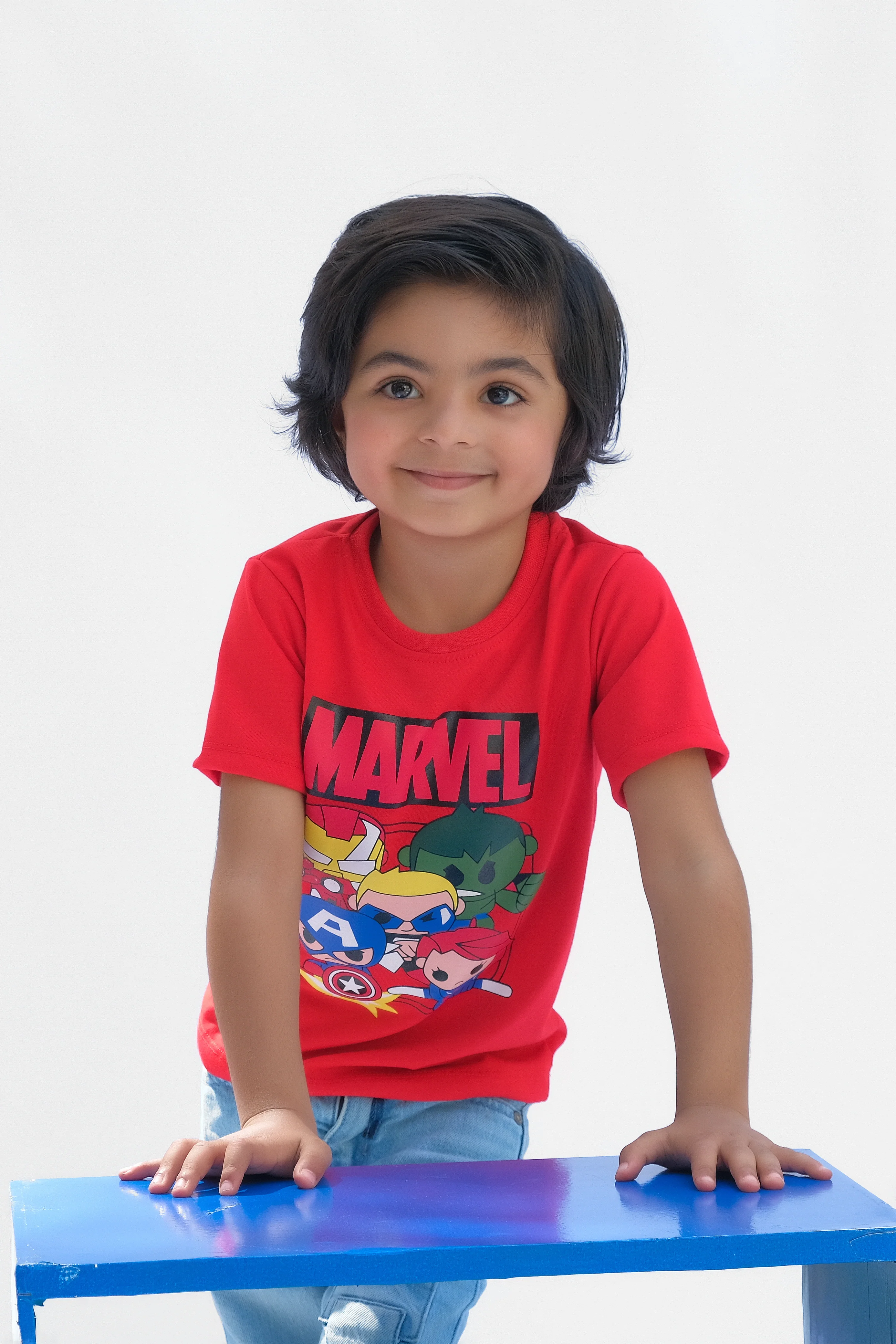 Marvel Half Sleeves T-Shirts For Kids - Red - SBT-334