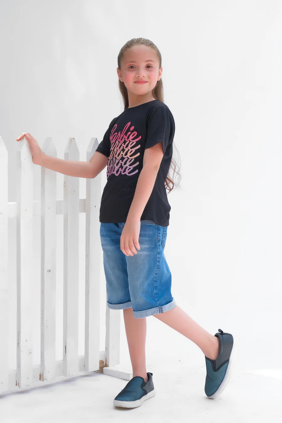 Barbie - Half Sleeves T-Shirts For Kids - Black