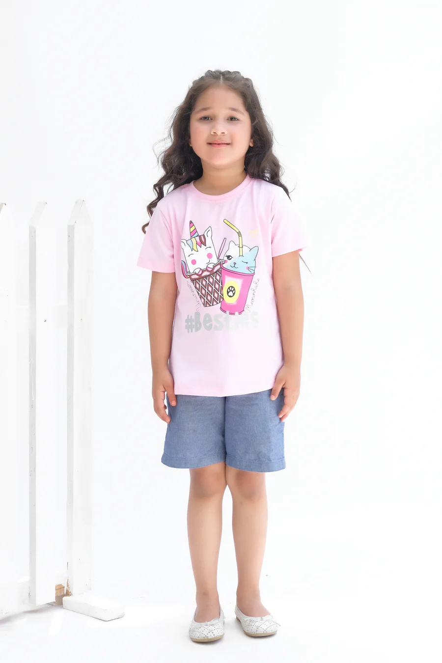 Unicorn # Besties - Half Sleeves T-Shirts For Kids - Light Pink