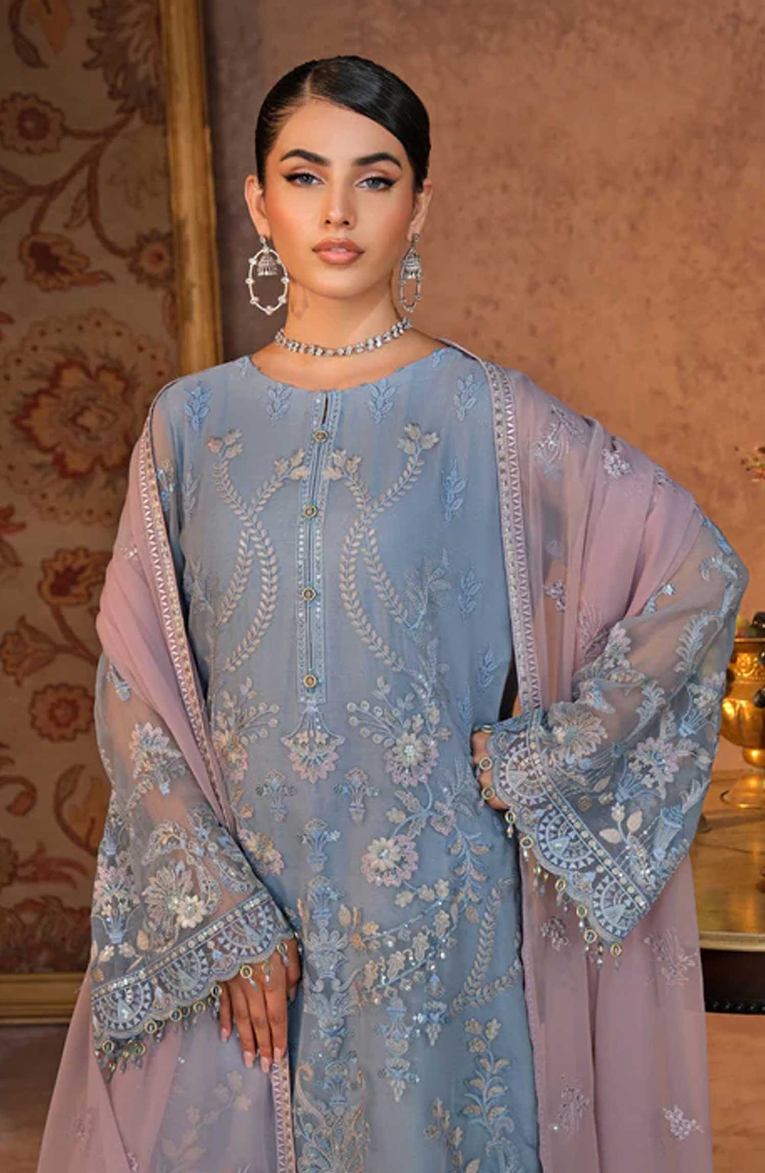 Lamisah Luxury Chiffon Unstitched Collection By Lavish Premium - Aegean