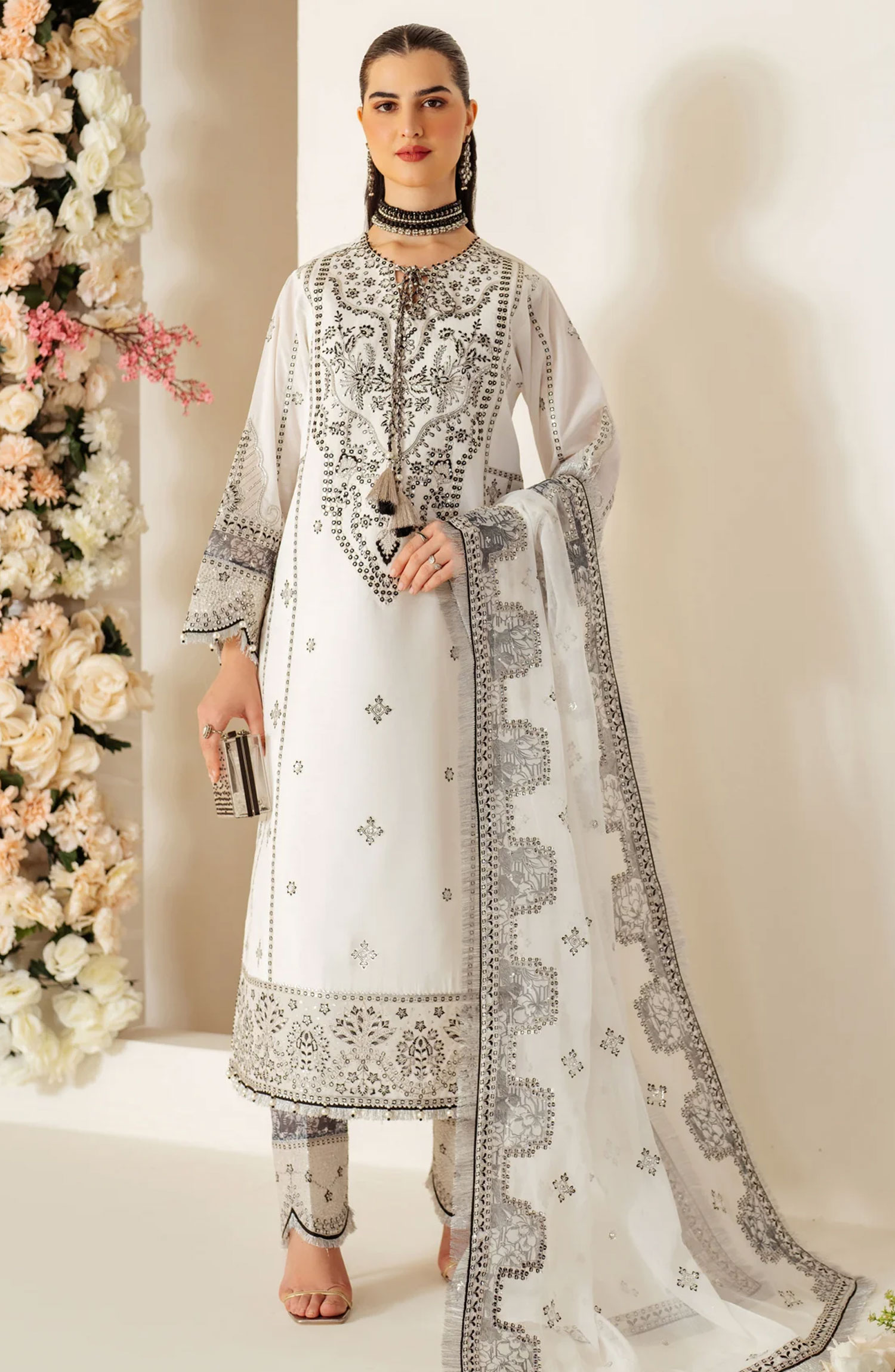 Alizeh Luxe Raw Silk Unstitched Collection 2024 - AF-RS-04-Dove