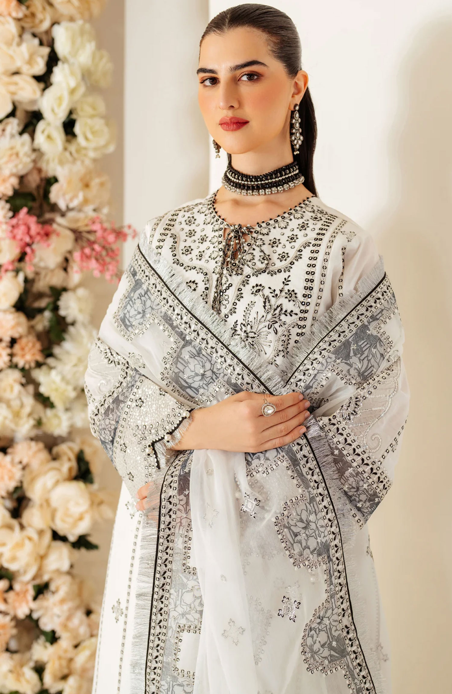 Alizeh Luxe Raw Silk Unstitched Collection 2024 - AF-RS-04-Dove