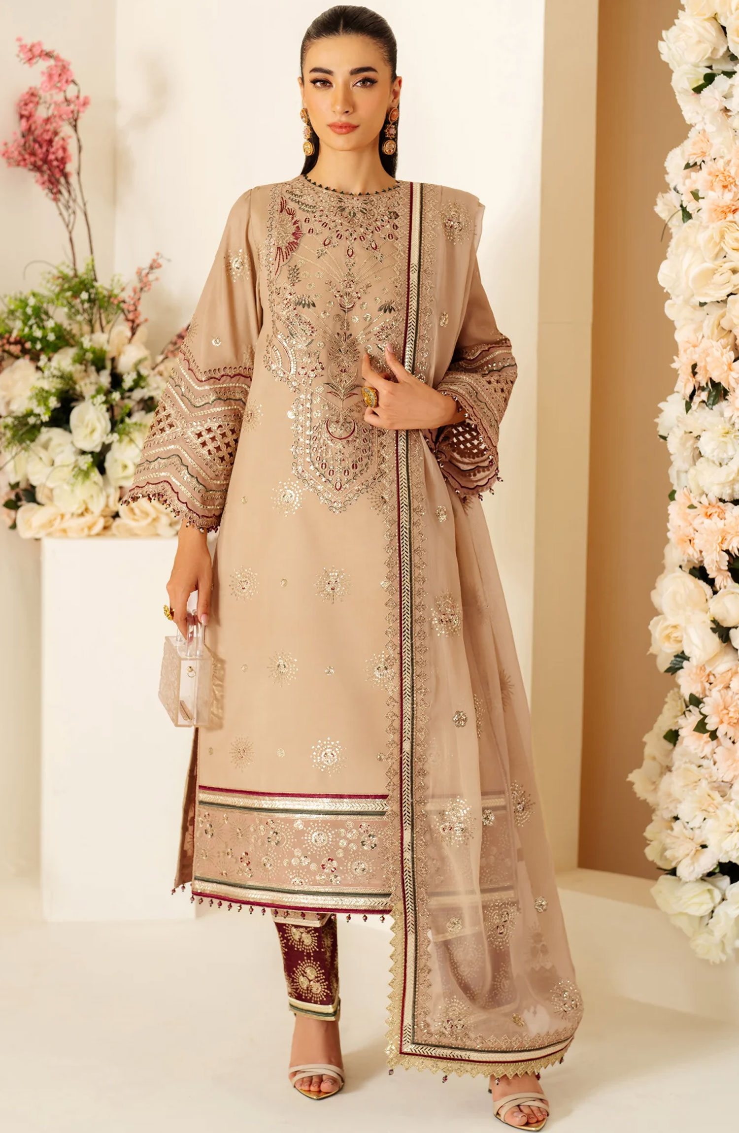 Alizeh Luxe Raw Silk Unstitched Collection 2024 - AF-RS-06-Oak