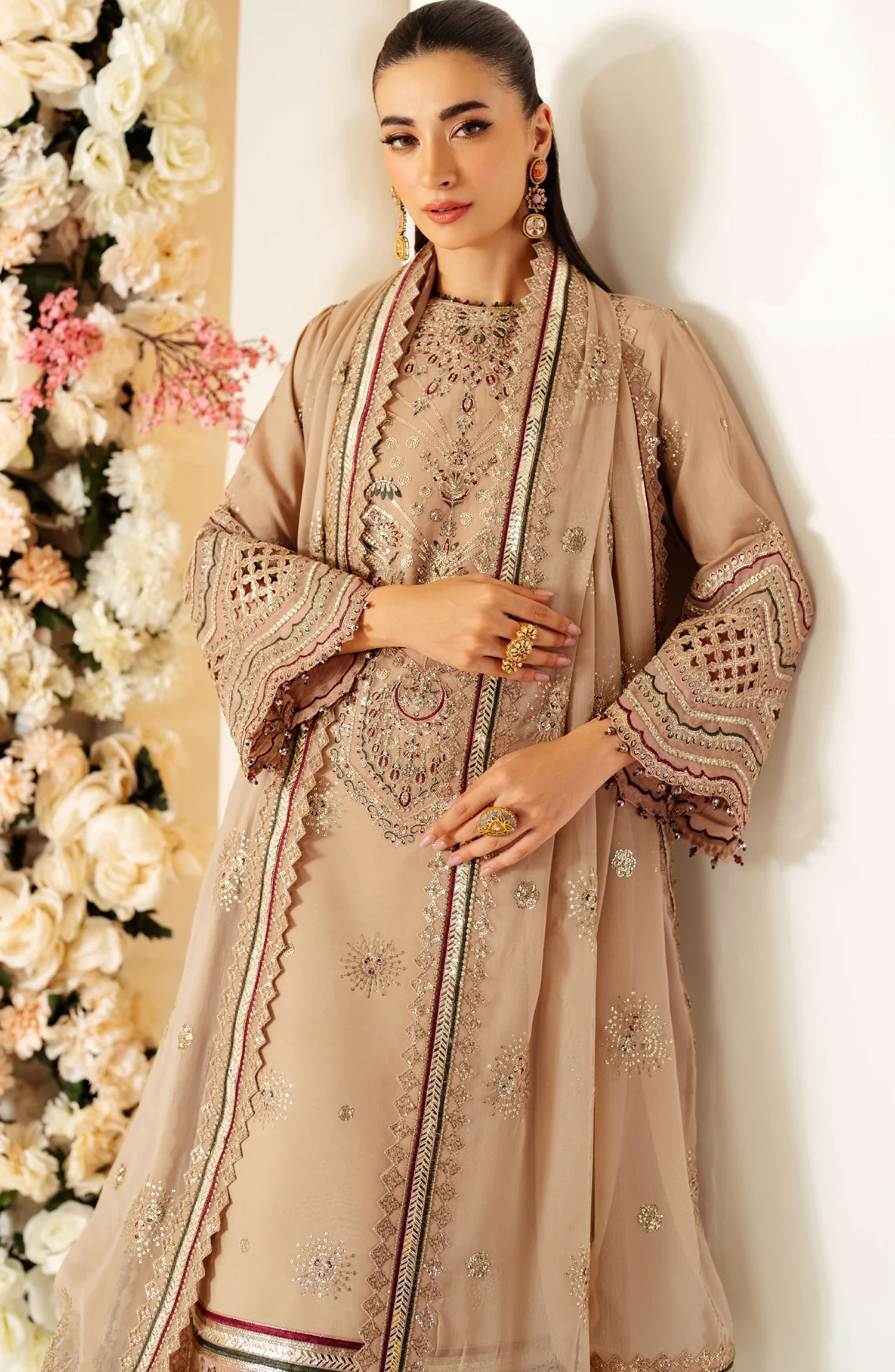 Alizeh Luxe Raw Silk Unstitched Collection 2024 - AF-RS-06-Oak