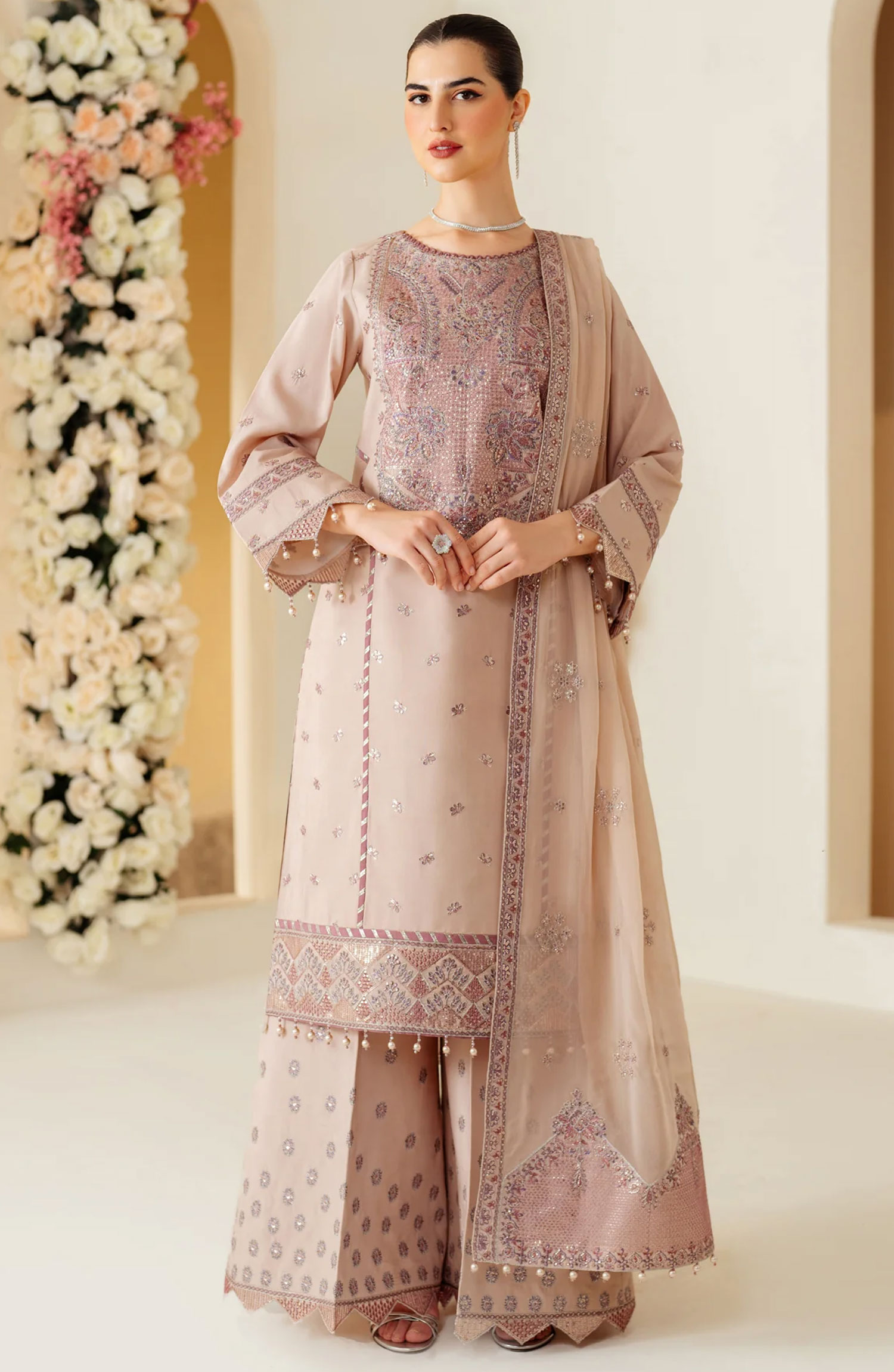 Alizeh Luxe Raw Silk Unstitched Collection 2024 - AF-RS-08-Taffy