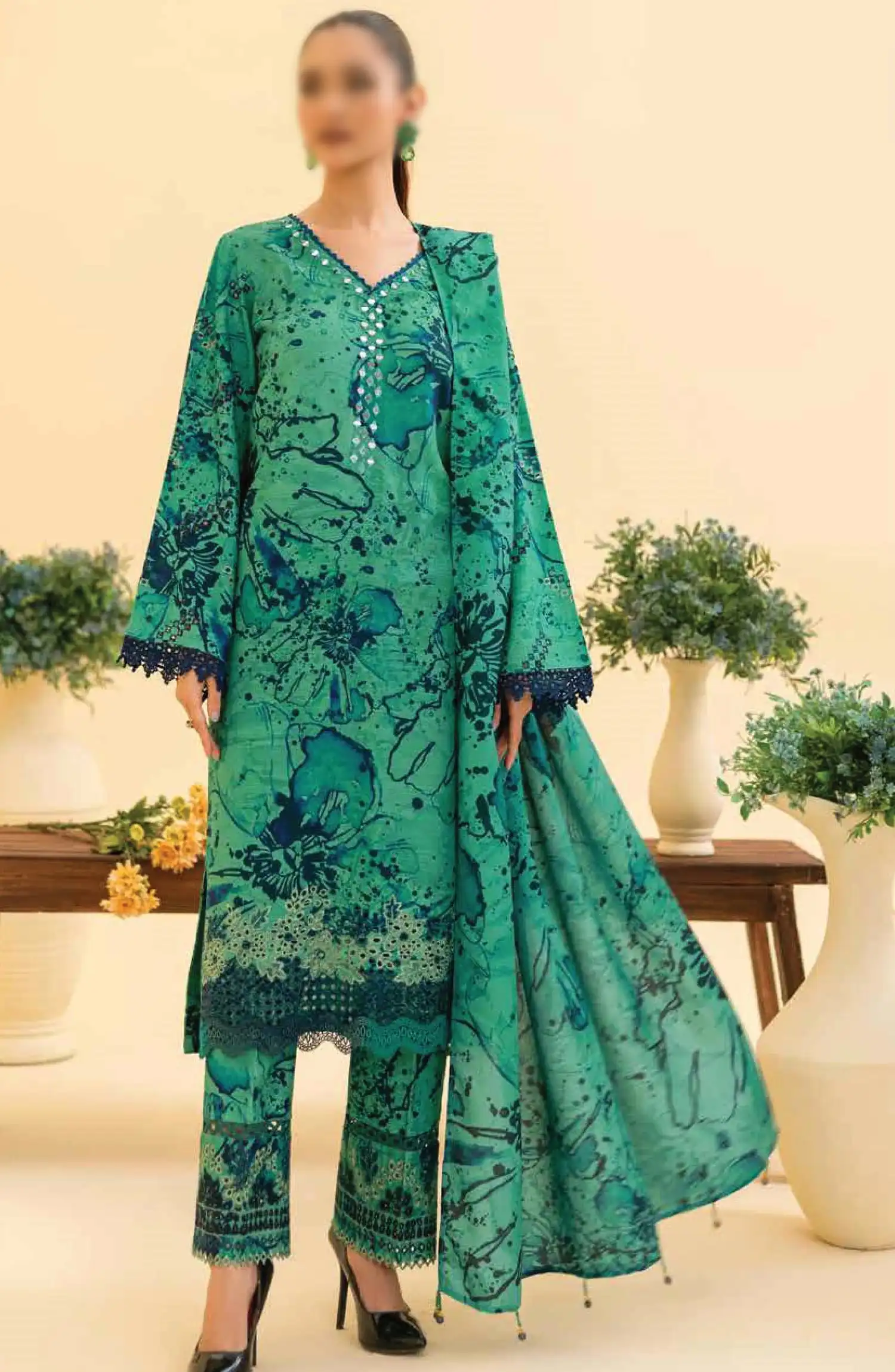 Afreen Embroidered Chikankari Khaddar Collection With Wool Shawl - AF 149