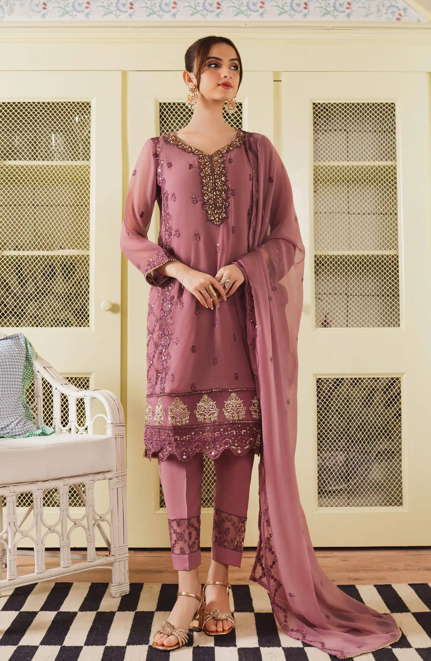 Roop Rang Stitched Collection By AL Harir Apparel-Anmol Lilac