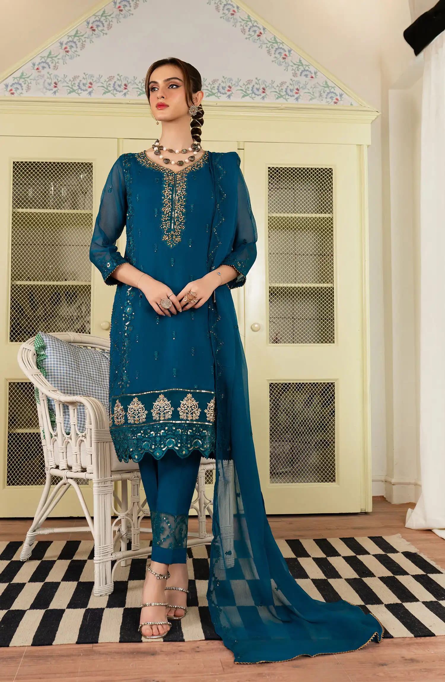 Roop Rang Stitched Collection By AL Harir Apparel-Anmol Peacock