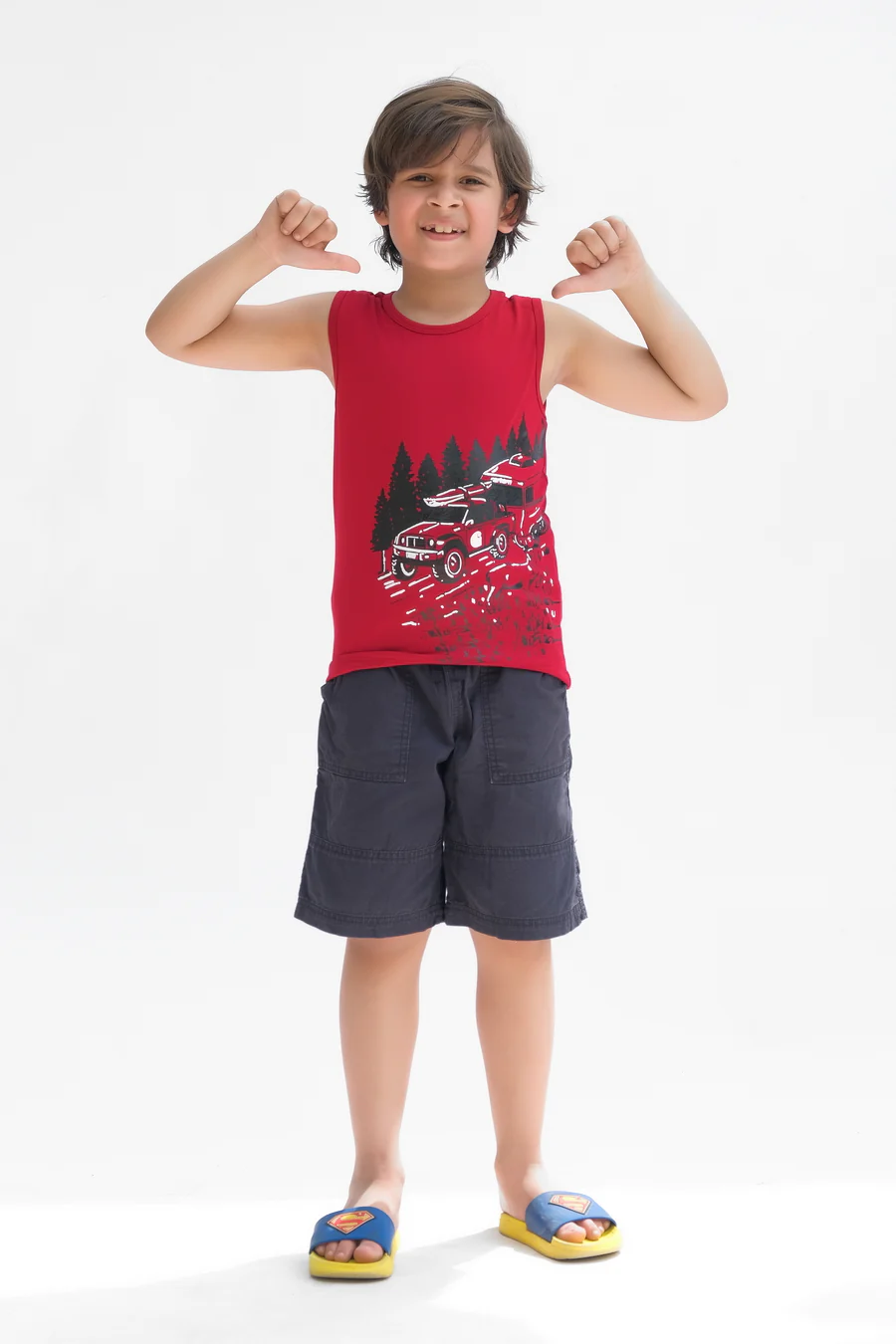 Disney Cars Printed Sandos For Boys - Maroon