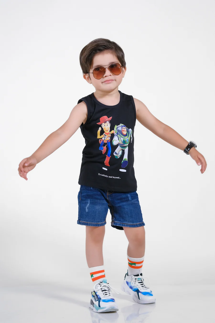 Toy Story Printed Sandos For Boys - Black