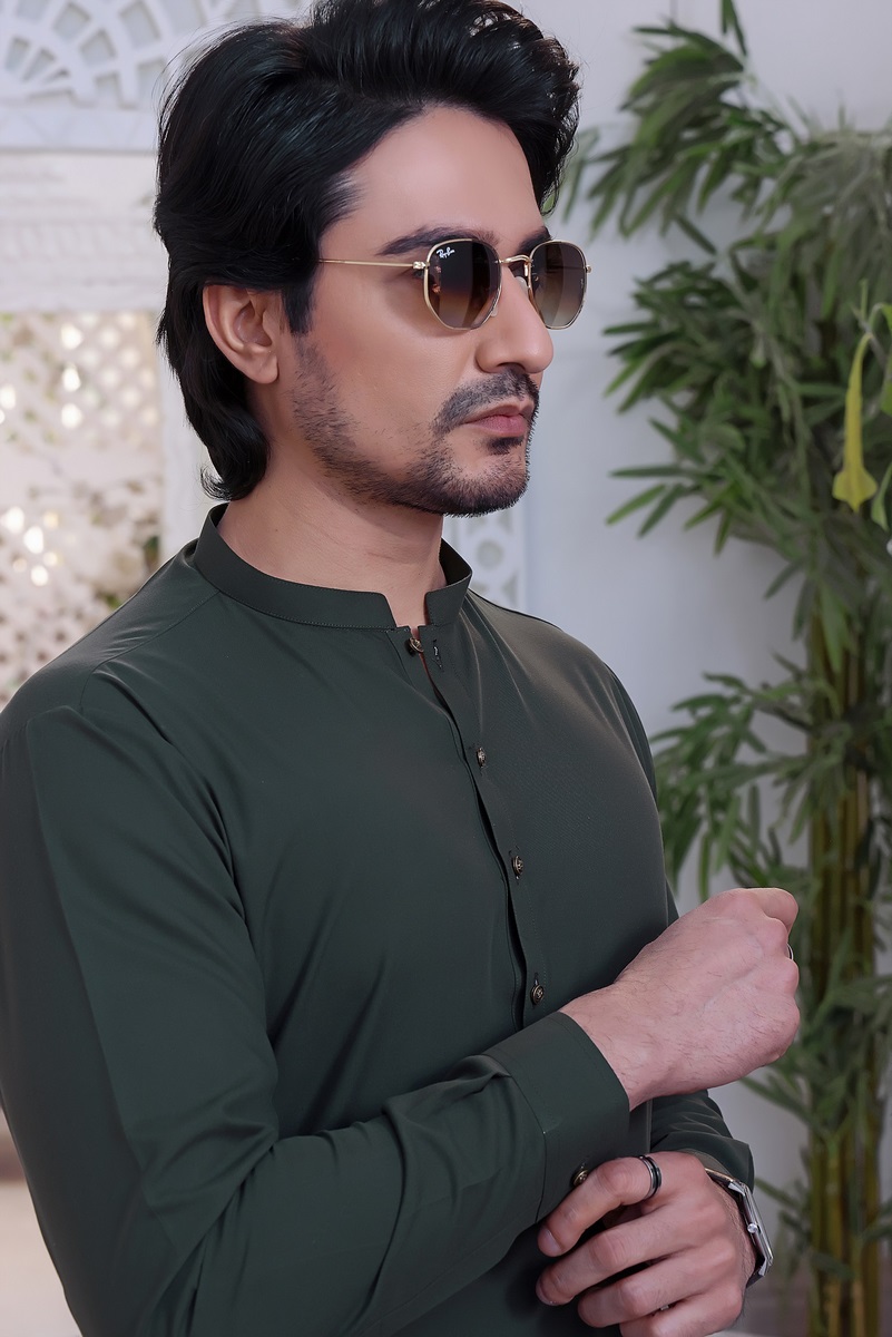 Basil Green TGM Eid Waist Coats 3 pcs Collection