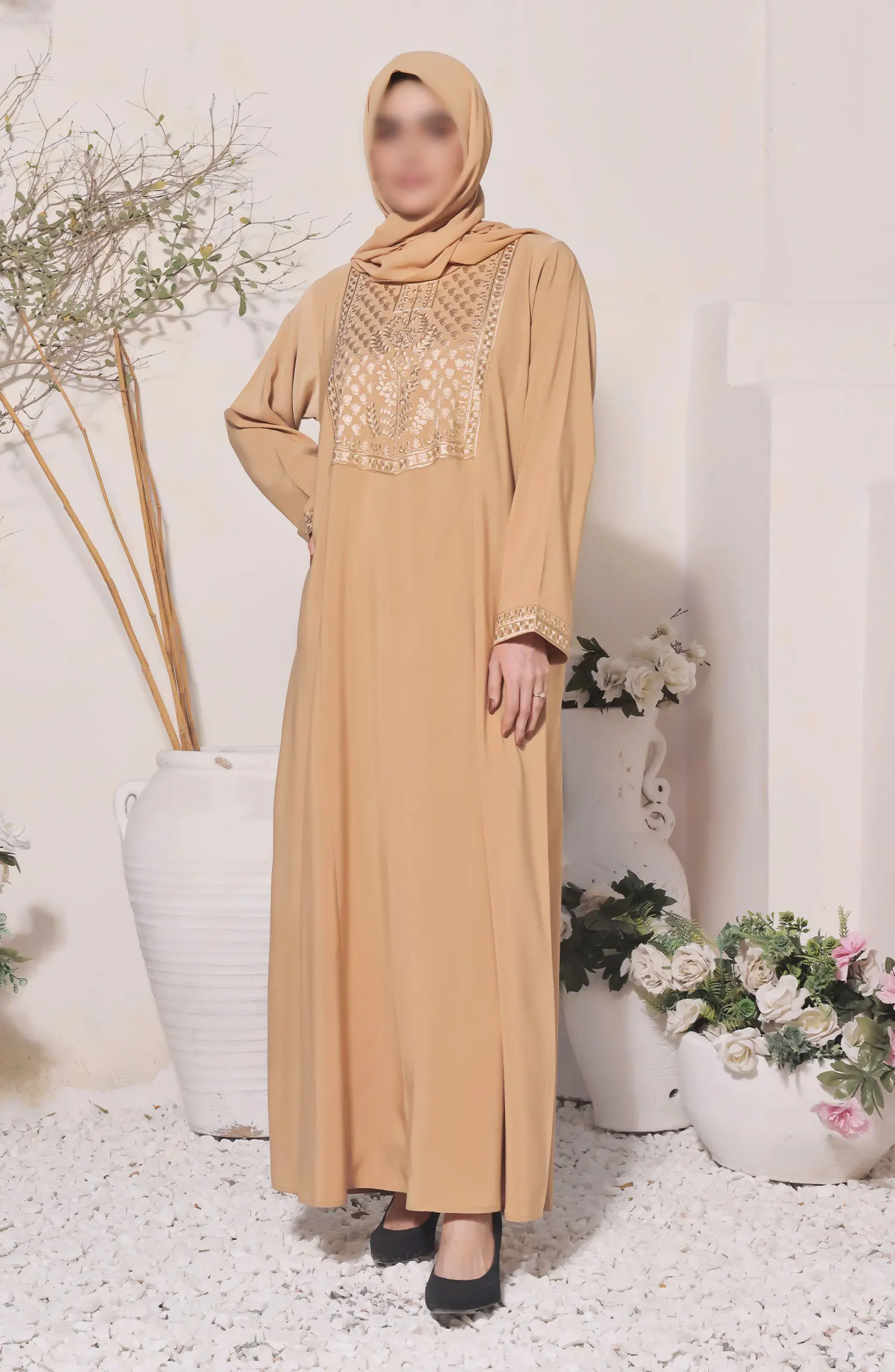 Nayab Abaya Collection Vol 23 by Amna khadija - Biscuit Blush