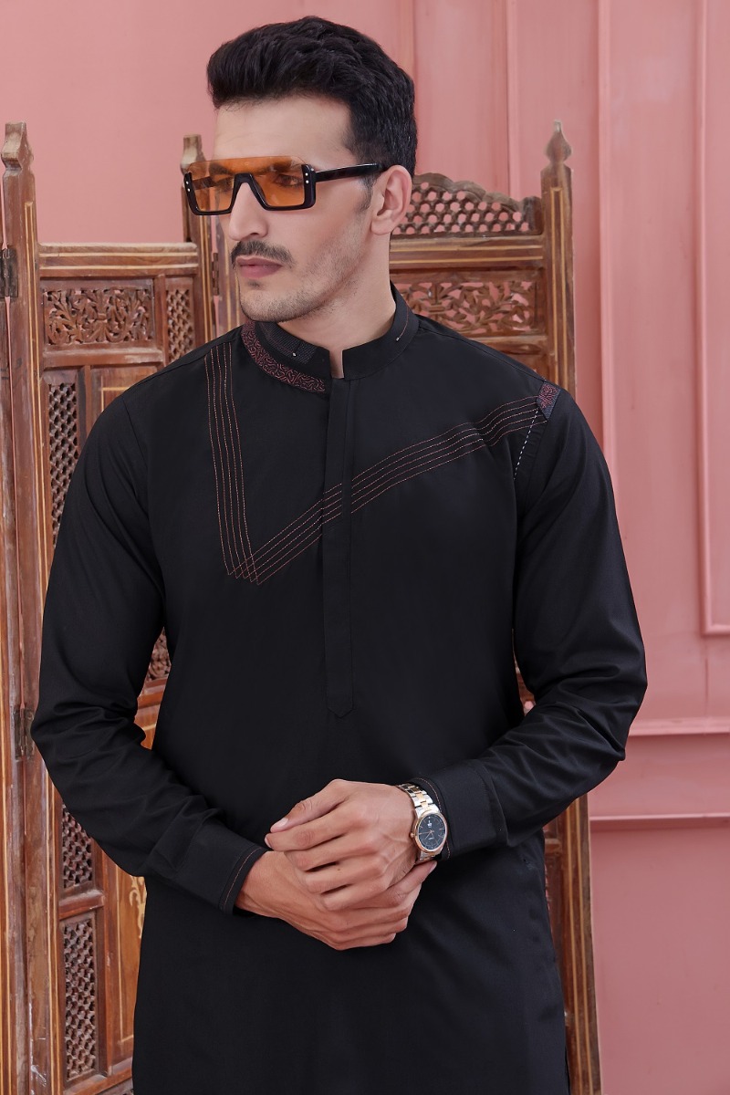 TGM Fancy Shalwar Kameez Black Bean