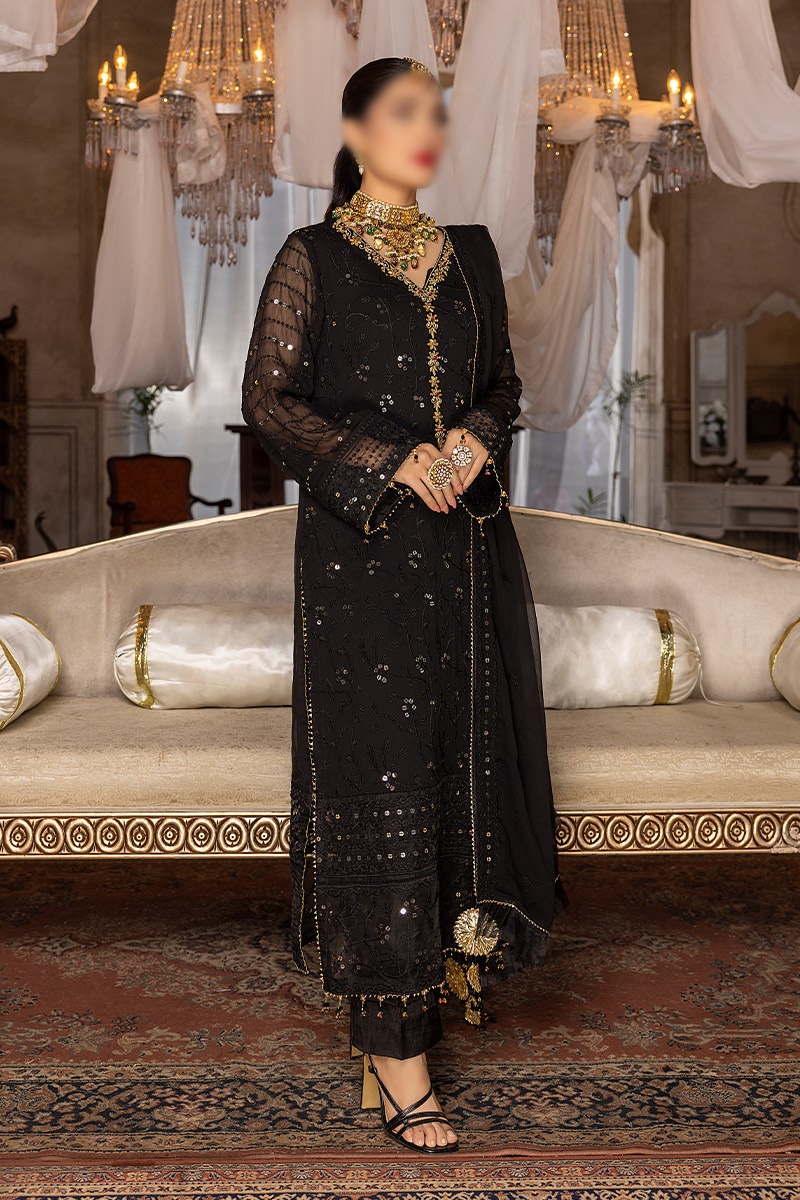 Merakish Unstitched Luxury Formal Collection 2023 - Black Orchid