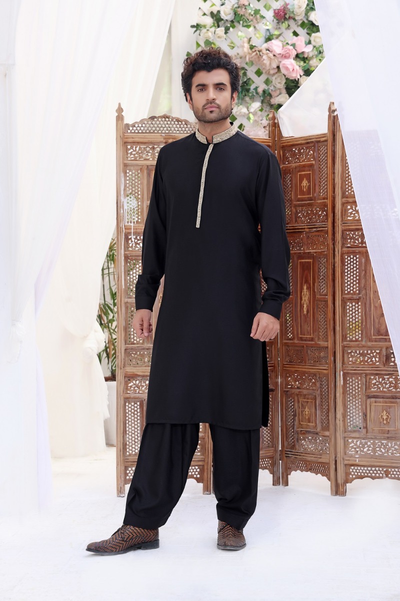 TGM Fancy Shalwar Kameez Black Pear