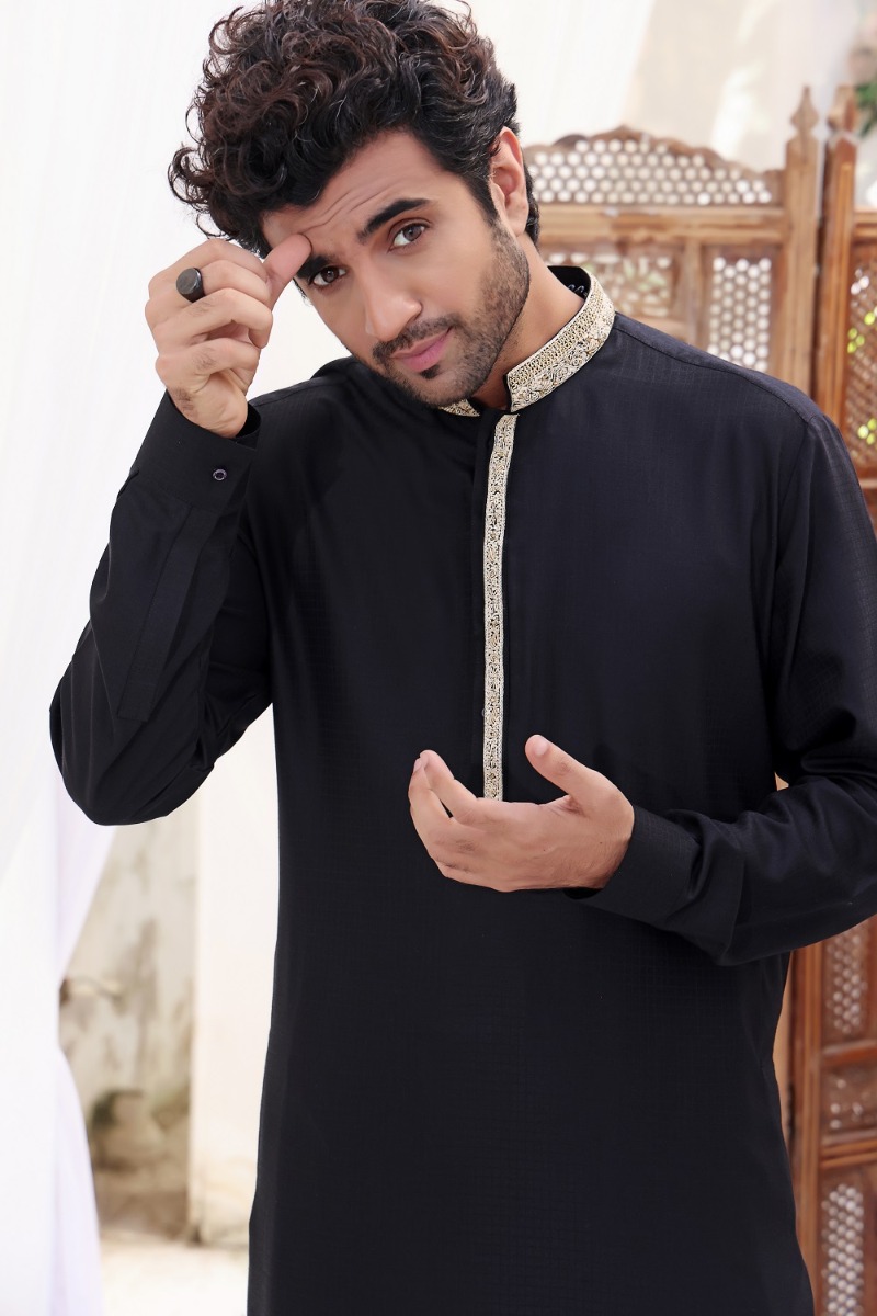 TGM Fancy Shalwar Kameez Black Pear