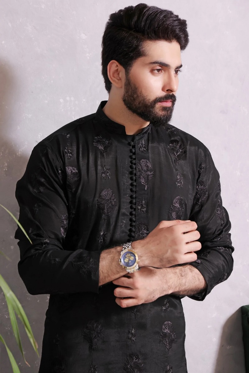 TGM Shalwar Kameez Bone Black