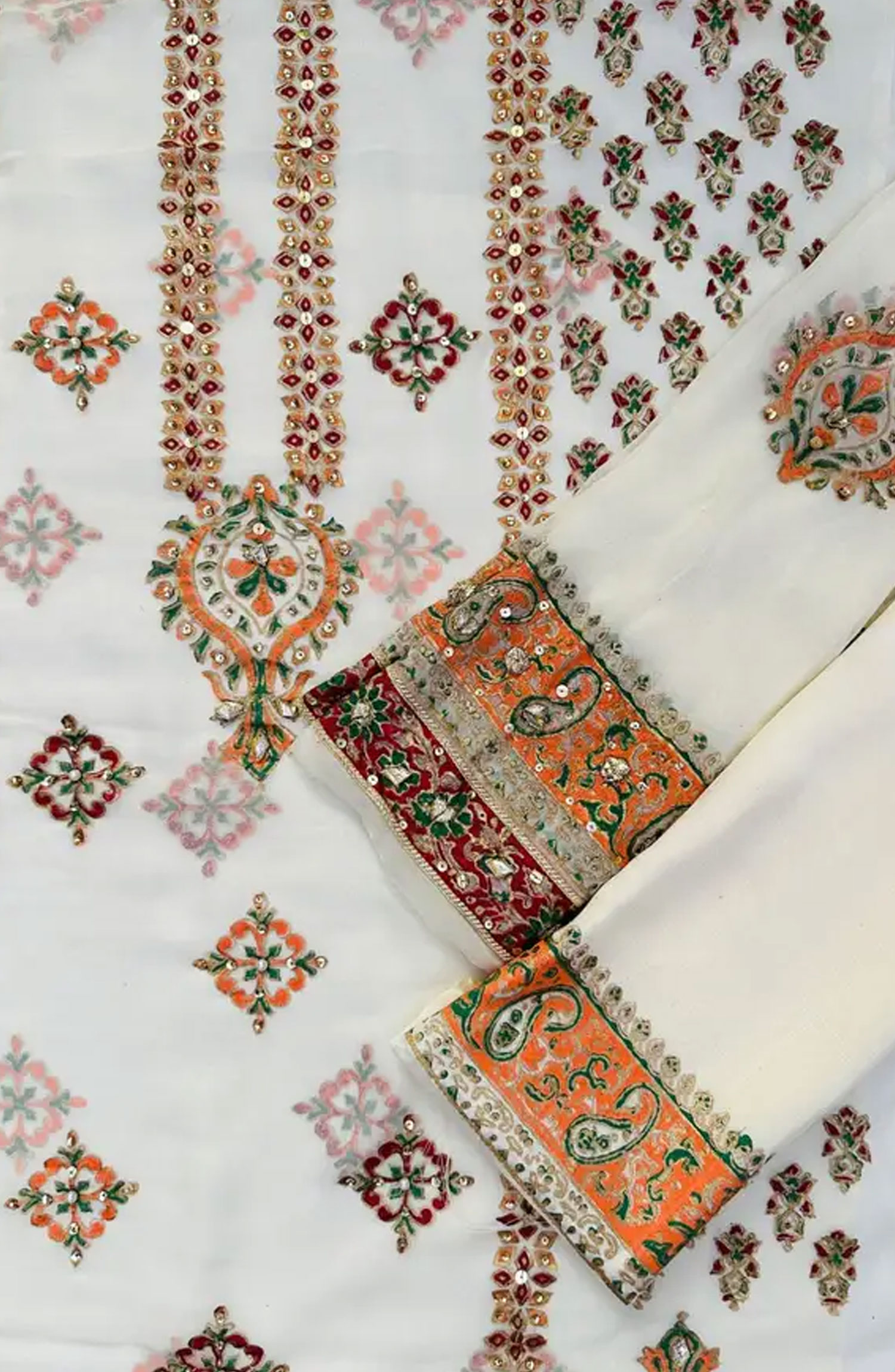 Adaa By Mahnoor Unstitched Festive Collection - Bright Cream